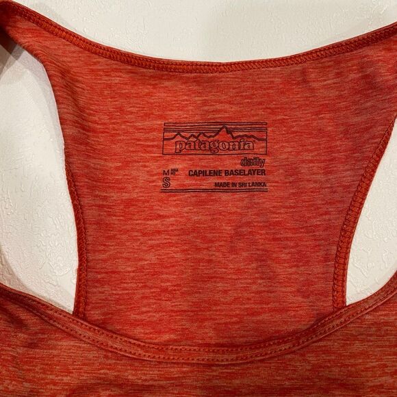 Patagonia Capilene Daily Tank Top Red Orange Size S Small Lightweight Baselayer - Picture 3 of 7